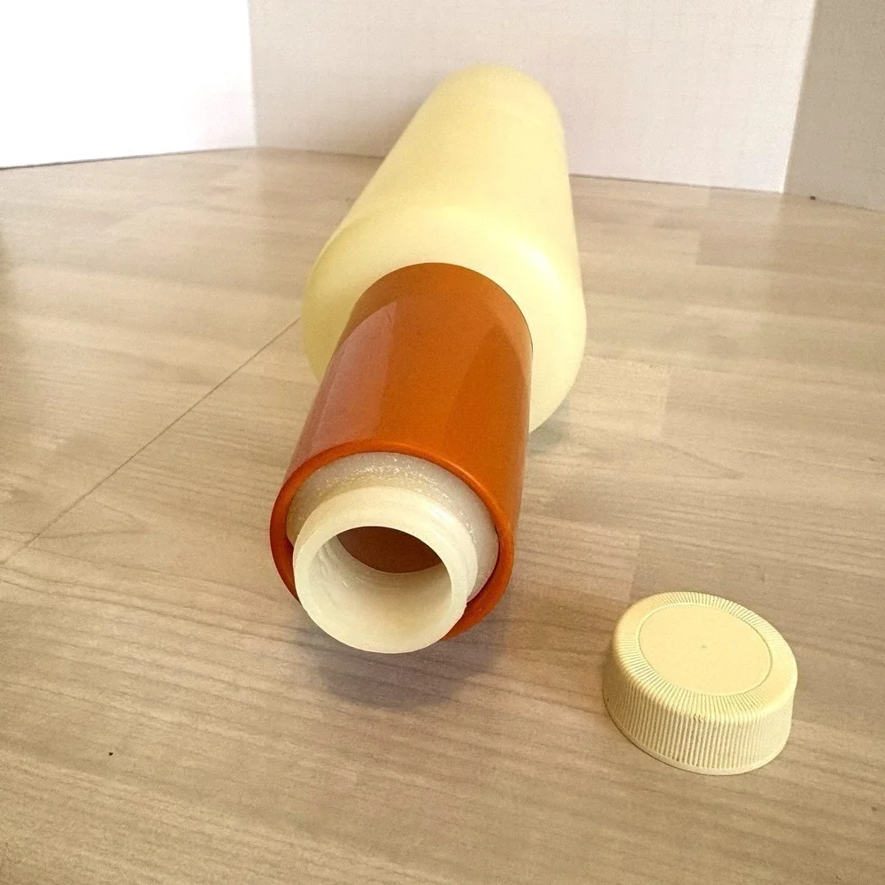Vintage Tupperware Rolling Pin Fillable Pastry Dough Roller Orange Handles USA‎